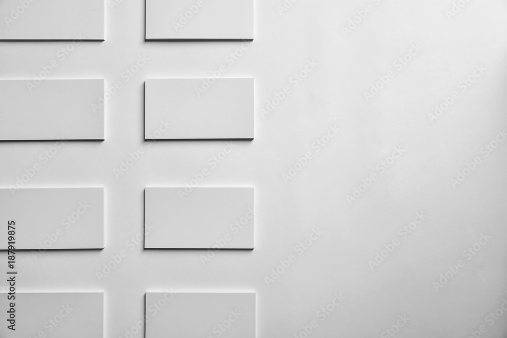 Mock up of business cards on white background