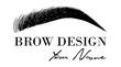 Brow design logo business card template with hand drawing eyebrow. Vector logo for beauty studio brow bar, Female Eyebrow Illustration Isolated