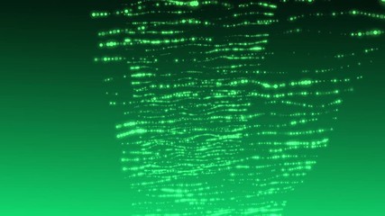 Wall Mural - abstract green dots waving form polygonal space. 3d rendering background
