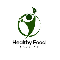 healthy food logo template 