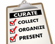 Curate Content Checklist Collect Organize Present 3d Illustration