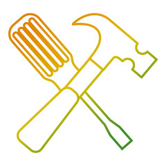 hammer and screwdriver tools equipment repair vector illustration