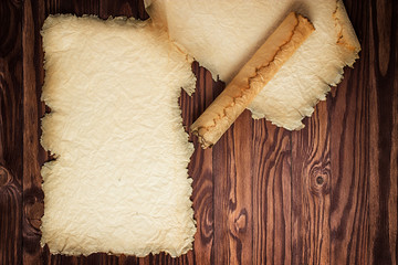 Canvas Print - Antique background of open rolls on the table