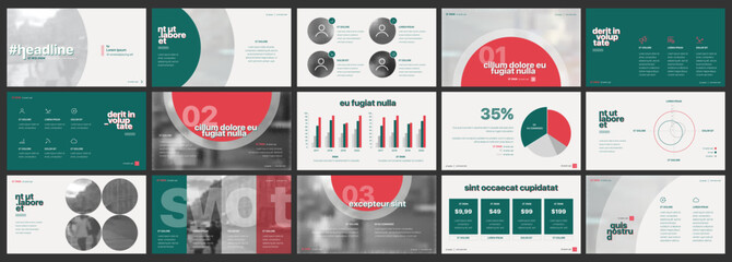 Wall Mural - green red presentation templates element . vector infographics. use in presentation, flyer and leafl