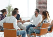 © ASDF - business handshake in modern office. the concept of cooperation.