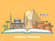 Africa travel tourism type banner flat style vector set