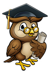 Wall Mural - Wise Owl Graduate Character