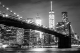 Fototapeta  - Brooklyn bridge and Manhattan skyline at night