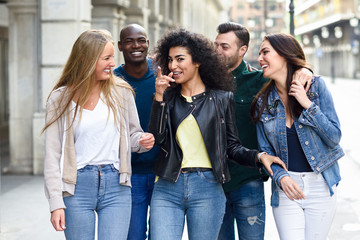 Poster - Group of friends having fun together outdoors