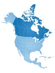 Sticker - Map of North America