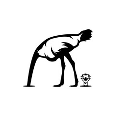 Wall Mural - ostrich head in sand vector illustrations