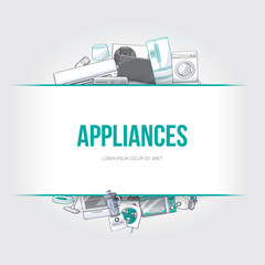 Sticker - Home electronic appliances design element. Vector illustration