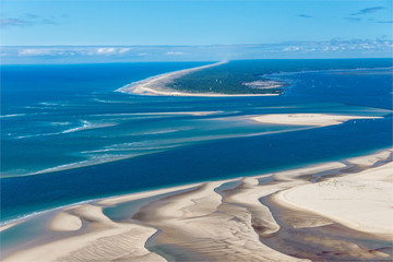 Vue aérienne du Banc d'Arguin à Arcachon en France