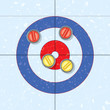 vector red and yellow curling stones