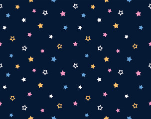 Seamless pattern with colorful stars