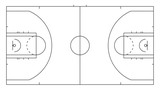 Fototapeta Sport - Basketball court. Sport background. Line art style