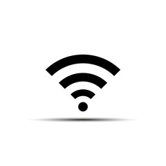 Poster - Free wifi flat icon with shadow on white background