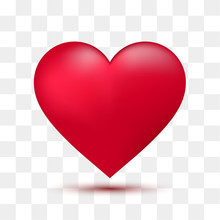 Soft Red Heart With Transparent Background. Vector Illustration