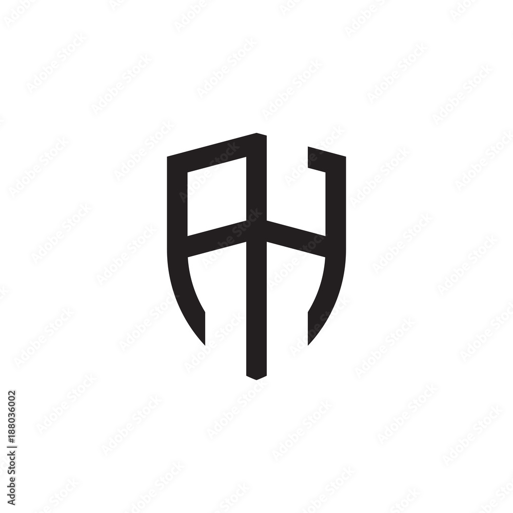 Initial letters line shield shape logo Stock Vector | Adobe Stock