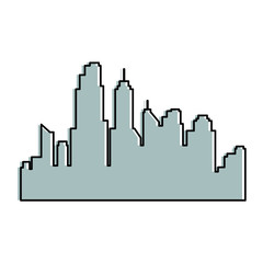 Sticker - cityscape silhouette isolated icon