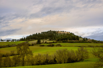 Classic hilly landscape in the Tuscan countryside - 1