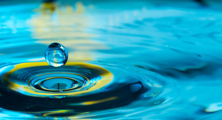 water droplet splash in glass