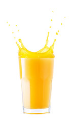 Sticker - glass of splashing orange juice