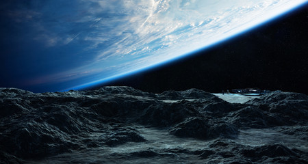 Wall Mural - astronauts exploring an asteroid 3d rendering elements of this image furnished by nasa