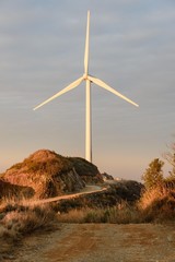 Wind turbine generating electricity.