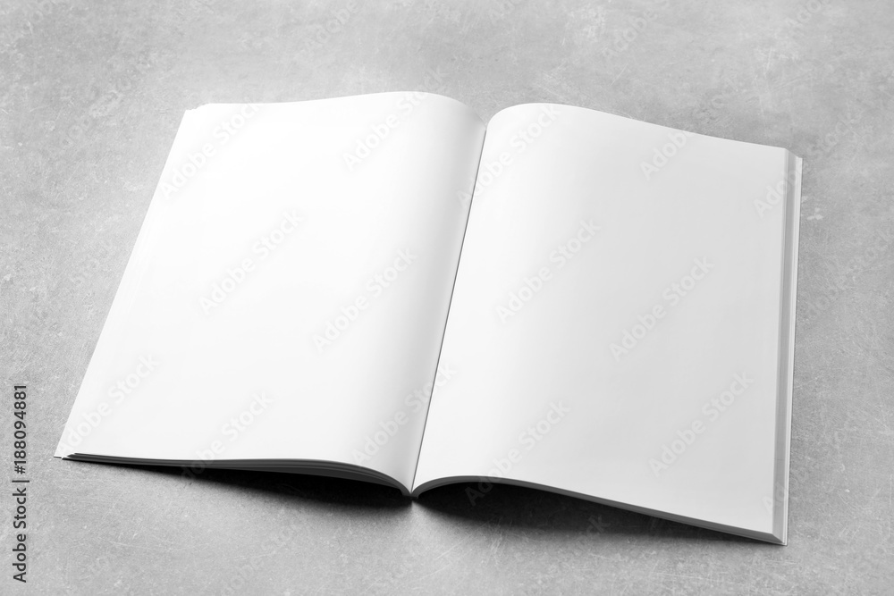 Mock up of booklet on grey background