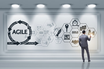 businessman in agile software development concept