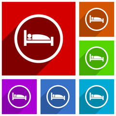 Canvas Print - Hotel vector icons. Flat design colorful illustrations for web designers and mobile applications in eps 10