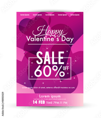 Valentine S Day Sale Poster Template Magenta Heart Colour Background Design In A3 Size Vector Illustration Buy This Stock Vector And Explore Similar Vectors At Adobe Stock Adobe Stock