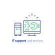 © stmool - Computer upgrade, system update, software installation, repair services, IT support line icon