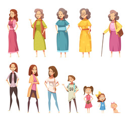 Poster -  Women Generation Decorative Icons Set 