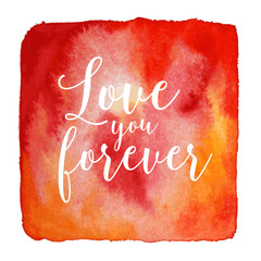 Wall Mural - Watercolor Valentines / love card template