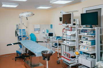 Wall Mural - Surgical equipment and medical devices in operating room.