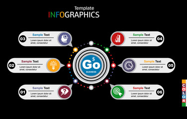 Wall Mural - infographics business template elements