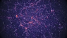 Large Scale Structure Of The Universe Caused By Dark Matter. 3D Rendered Looping Animation.
