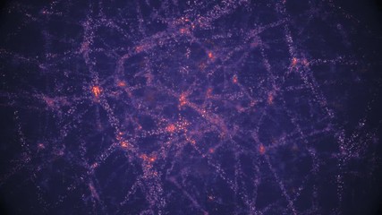 Wall Mural - Large scale structure of the universe caused by dark matter. 3D rendered looping animation.