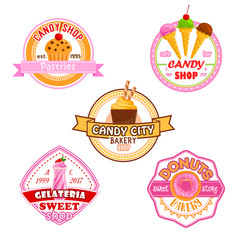 Sticker - Sweet dessets vector icons for candy shop