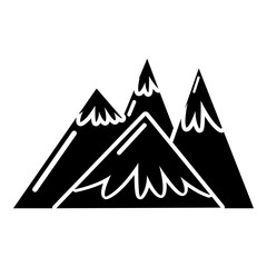 Canvas Print - Mountains icon, simple black style