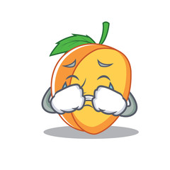 Sticker - Crying apricot mascot cartoon style