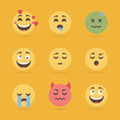 © Mego-studio - Vector illustration. Set of flat emoticons.