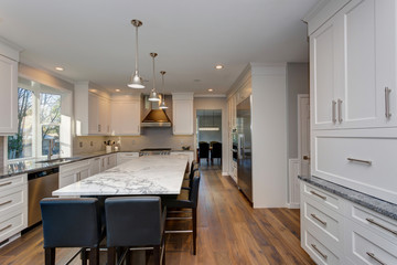 Wall Mural - Beautiful black and white kitchen design.