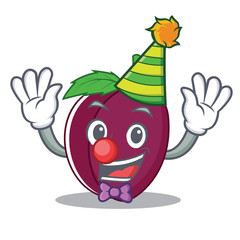 Poster - Clown plum mascot cartoon style