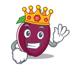 Poster - King plum mascot cartoon style