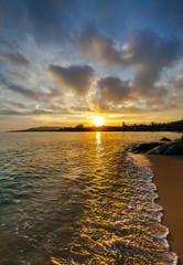 Wall Mural - A colorful sunset on the island of Koh Samui in Thailand.