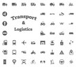Transport and Logistics letter icon. Transport and Logistics set icons. Transportation set icons
