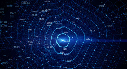 Wall Mural - block chain network/blockchain network concept , distributed register technology , block chain text 